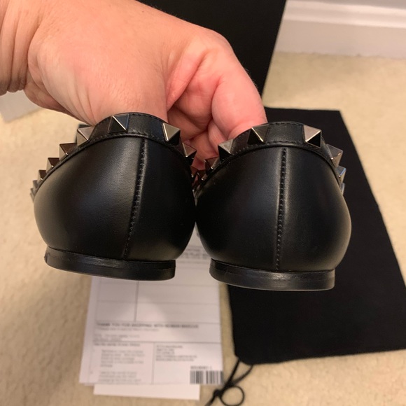 Valentino Rockstud Noir Flats - Picture 4 of 7